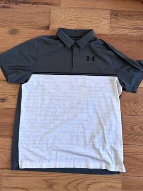Men’s Under Armour Golf Polo Shirt – Black & Gray – Size XL